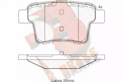 R BRAKE rb1722 -  Комплект тормозных колодок, дисковый тормоз